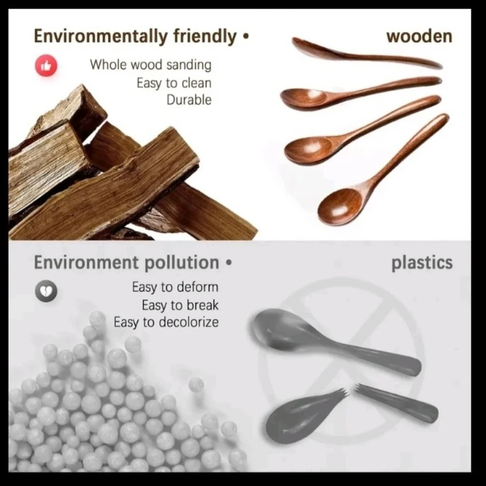 Elegant Brown Wooden Spoon Set